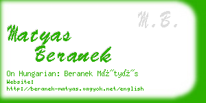 matyas beranek business card